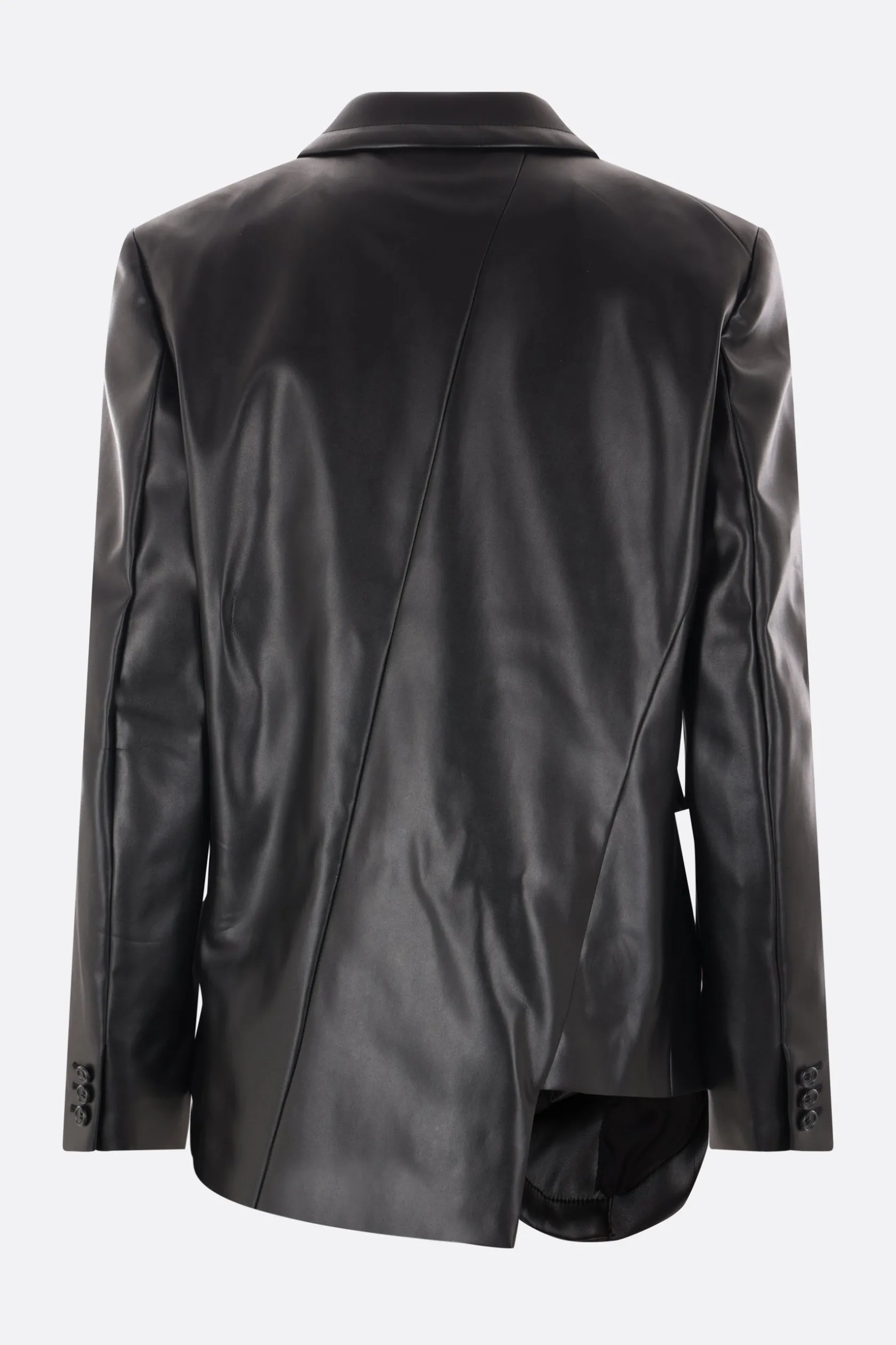 Capispalla>COMME DES GARÇONS giacca asimmetrica in ecopelle Nero