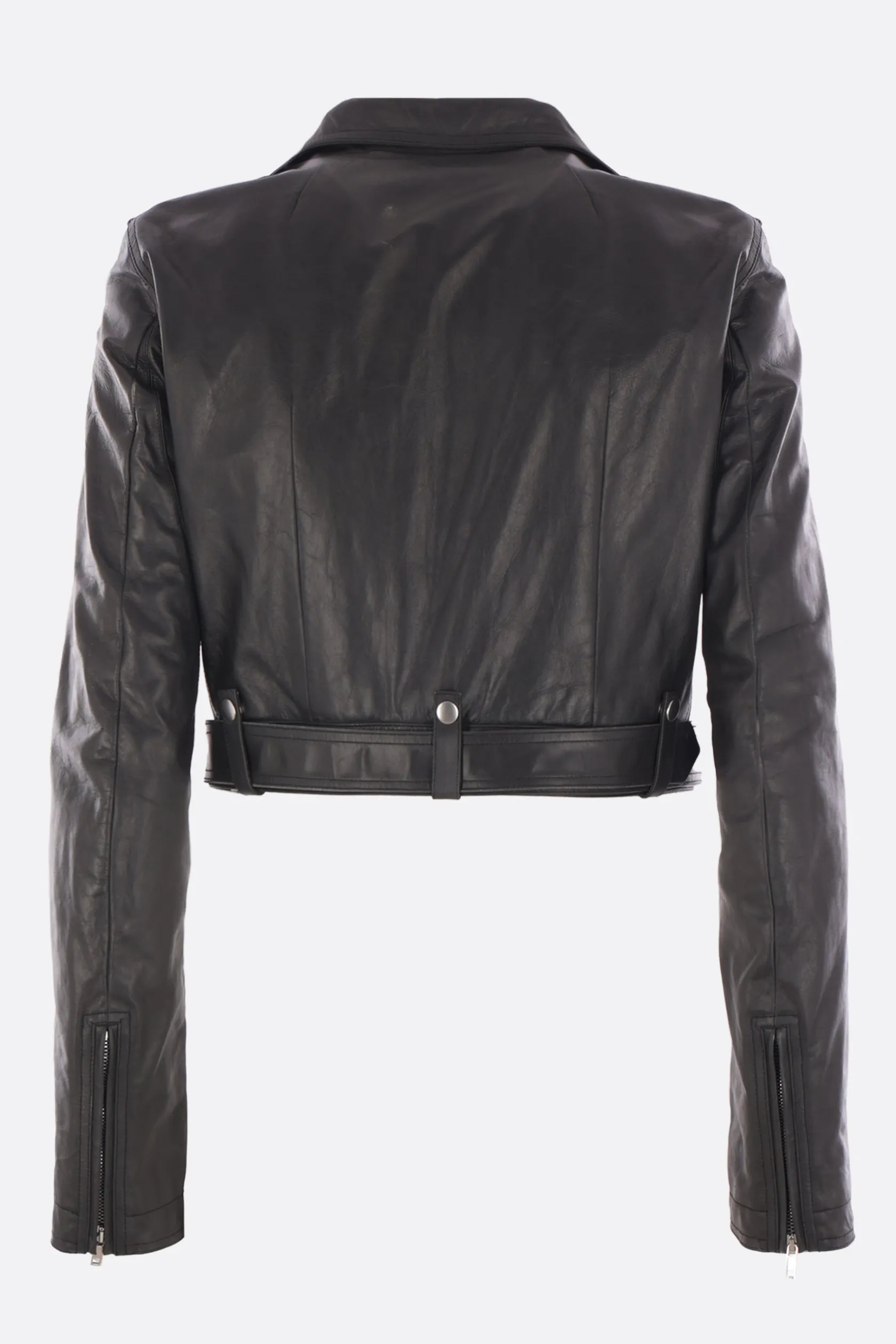 Capispalla>RICK OWENS giacca biker cropped Luke in pelle Nero