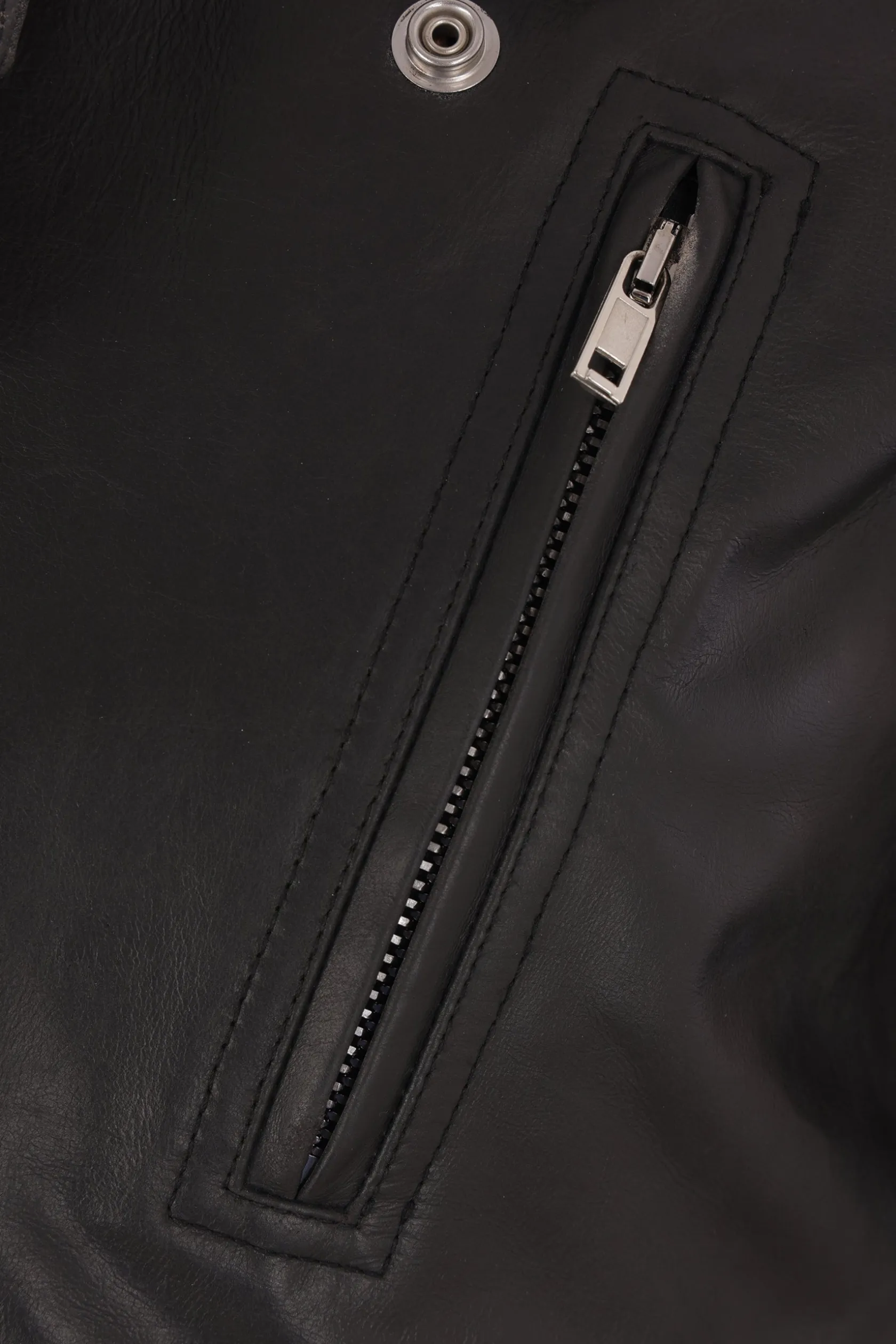 Capispalla>RICK OWENS giacca biker cropped Luke in pelle Nero