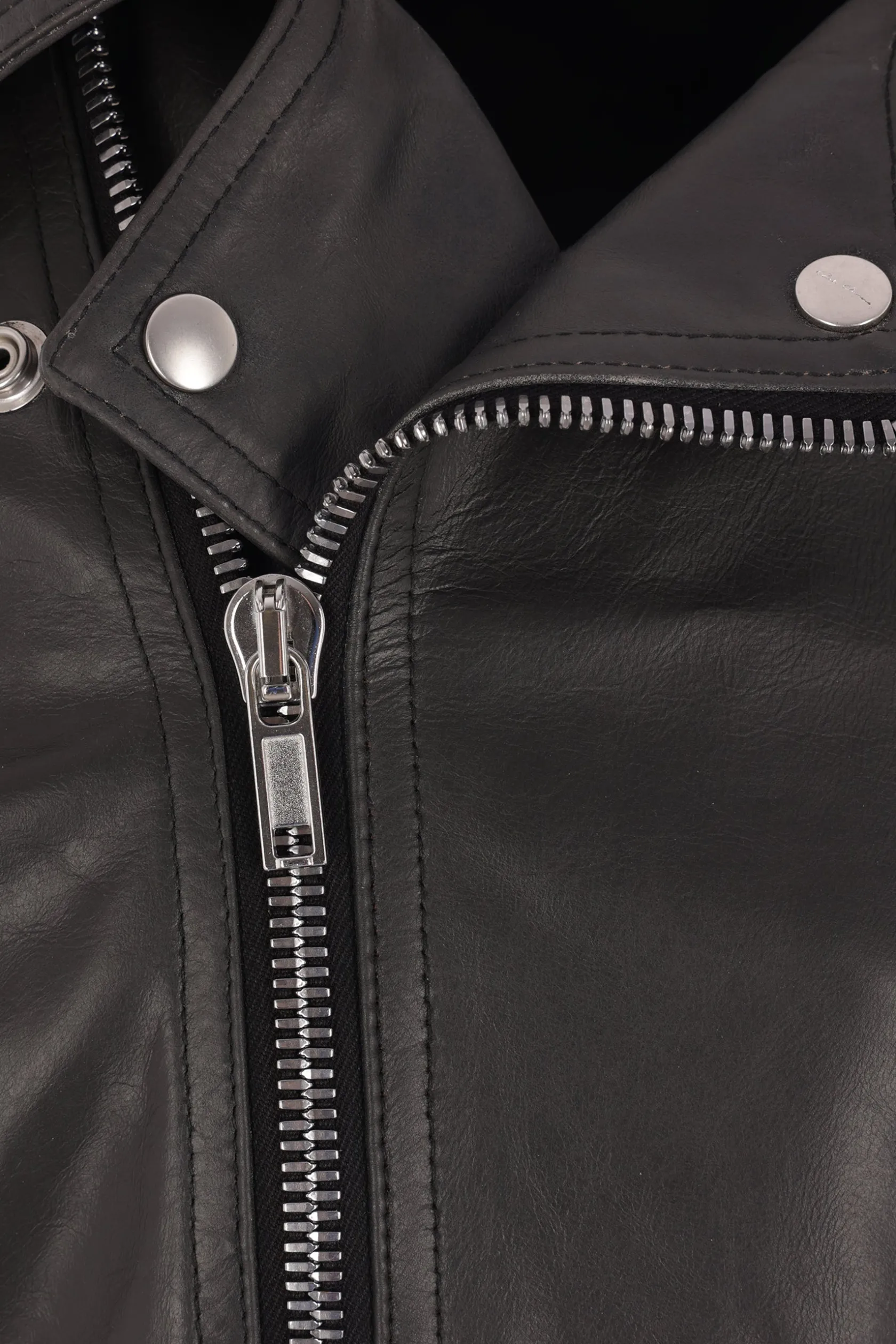 Capispalla>RICK OWENS giacca biker cropped Luke in pelle Nero