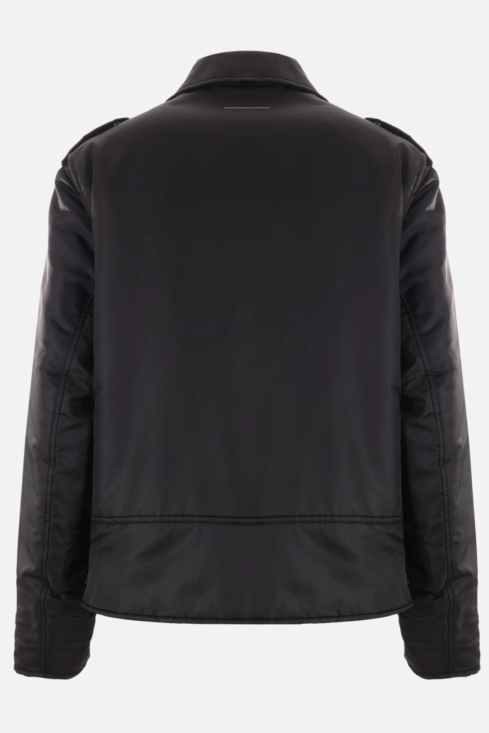 Capispalla>MM6 giacca biker imbottita in nylon Nero