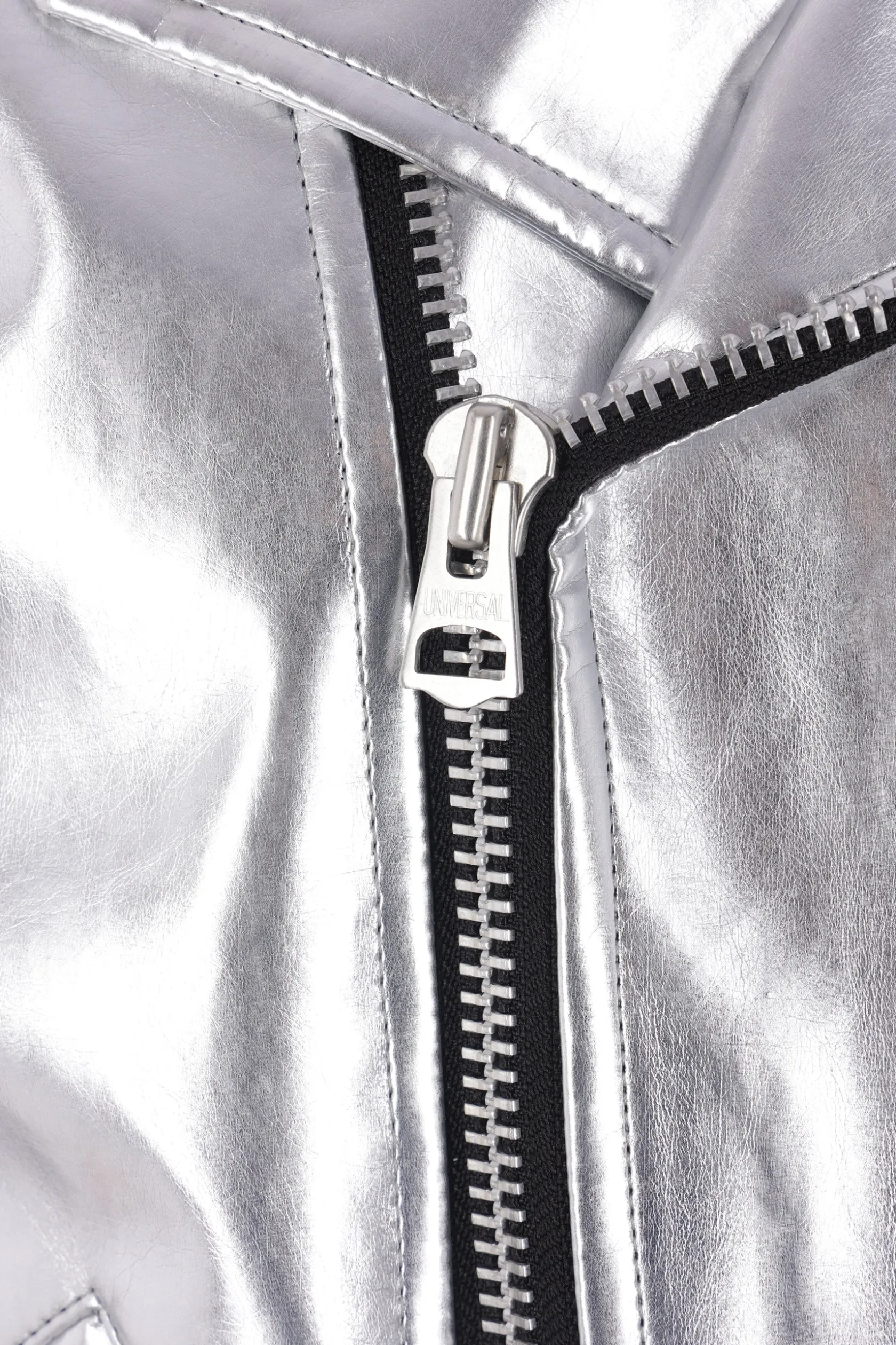 Capispalla>JUNYA WATANABE giacca biker in ecopelle laminata Argento