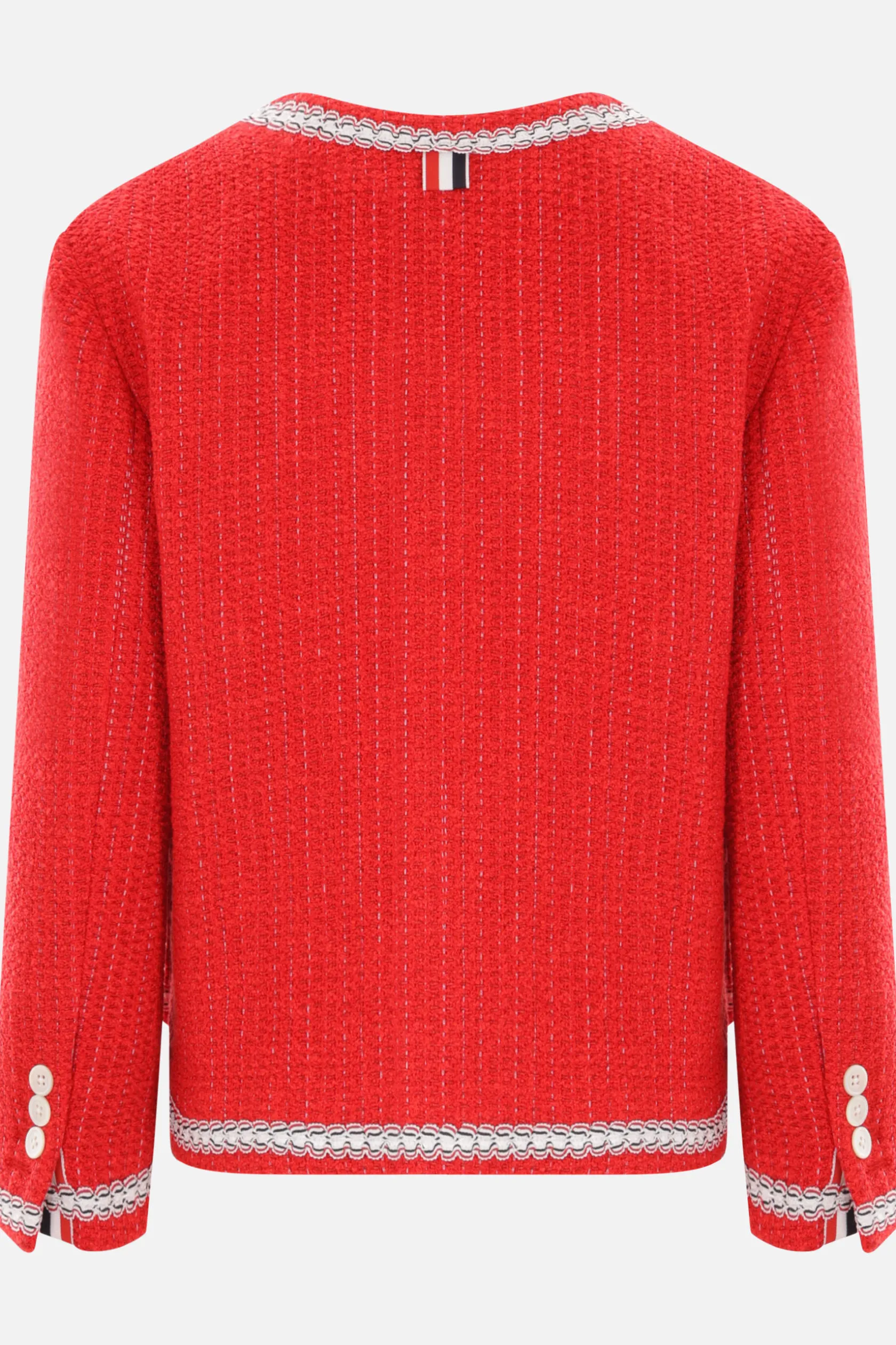 Capispalla>THOM BROWNE giacca cardigan in tweed Rosso