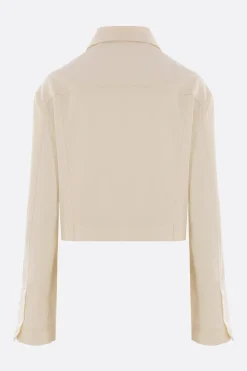 Capispalla>META CAMPANIA COLLECTIVE giacca cropped Camille in twill Bianco
