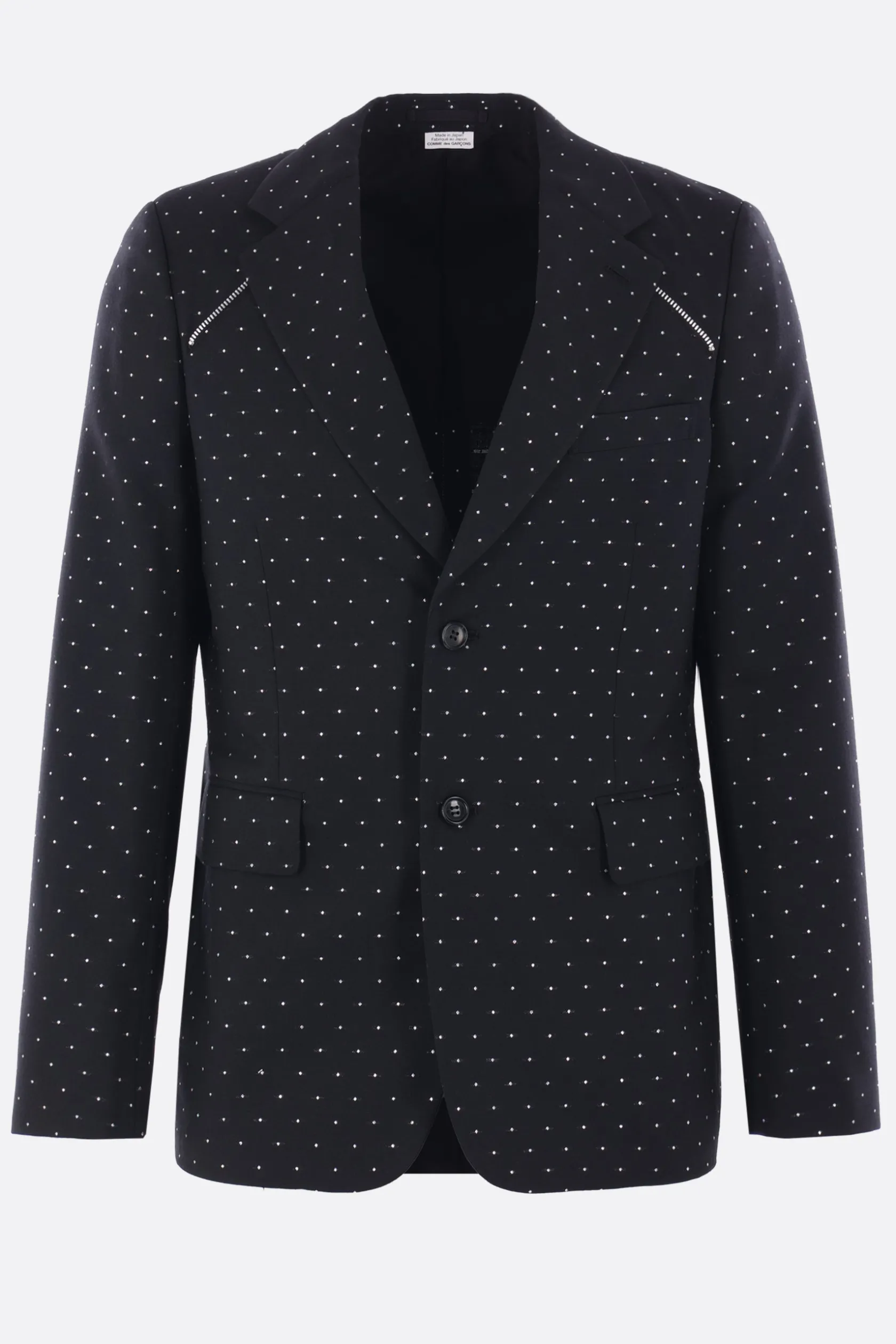 Capispalla>COMME DES GARÇONS HOMME PLUS giacca destrutturata in lana ed ecopelle Nero
