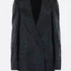 Capispalla>DRIES VAN NOTEN giacca doppiopetto Blink in jacquard Verde