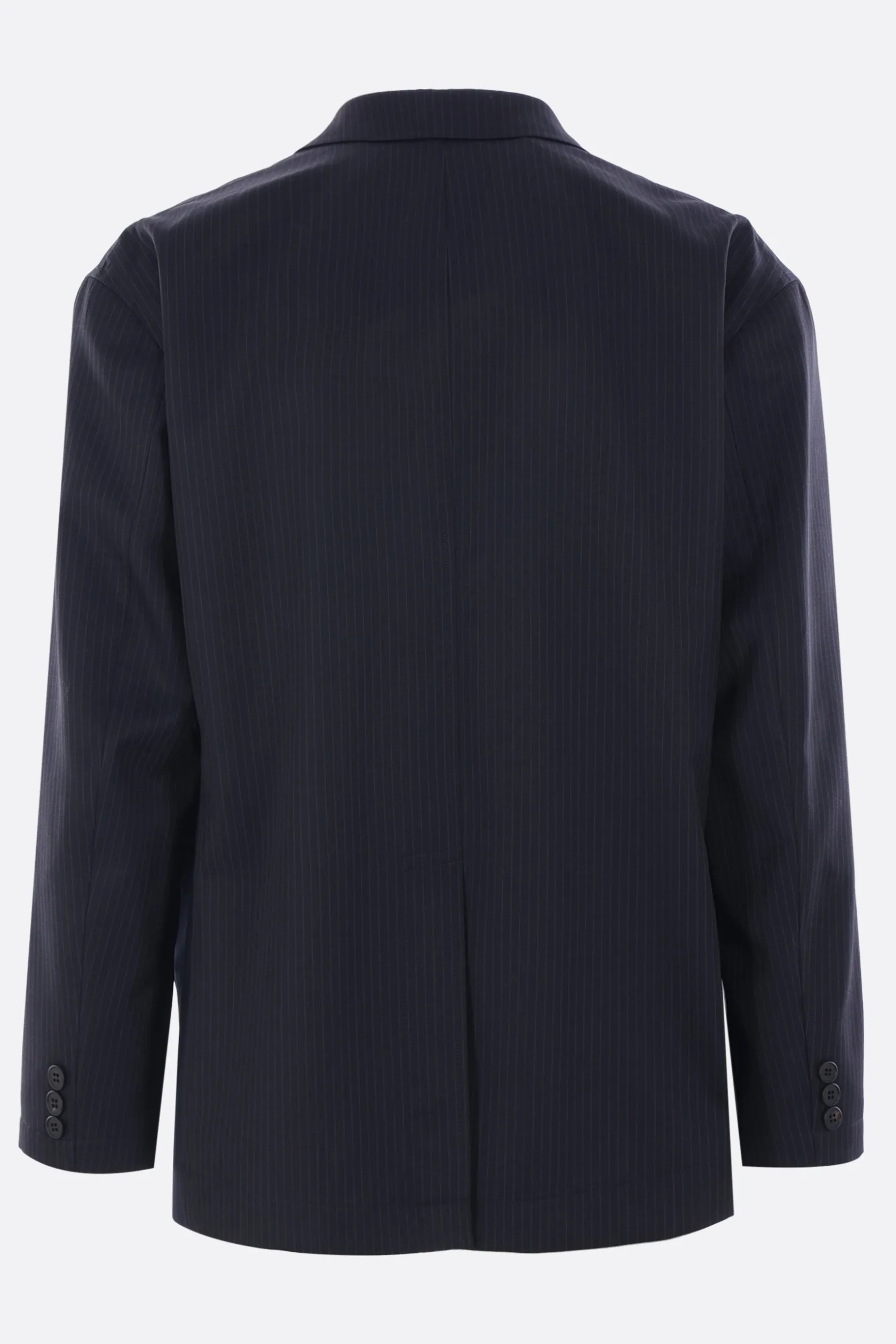 Capispalla>COMME DES GARÇONS HOMME giacca in lana a righe e tela Blu