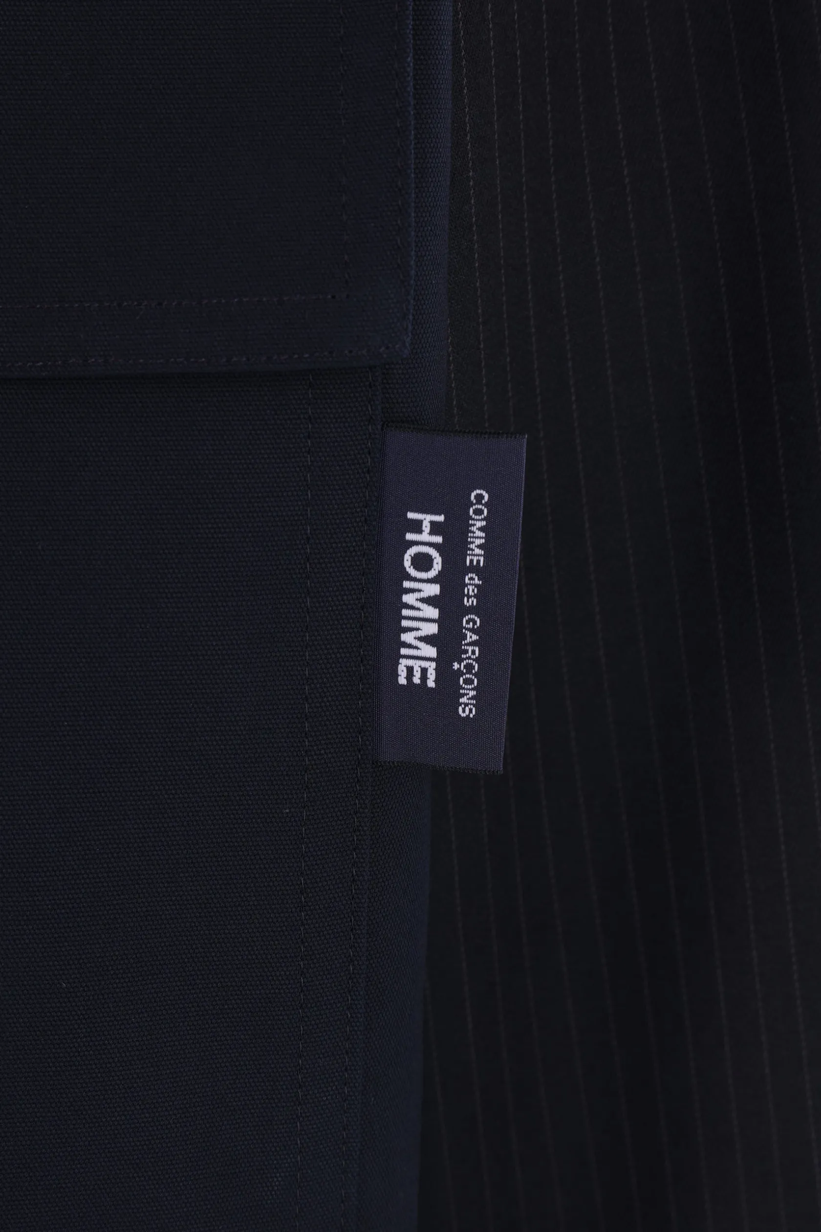 Capispalla>COMME DES GARÇONS HOMME giacca in lana a righe e tela Blu