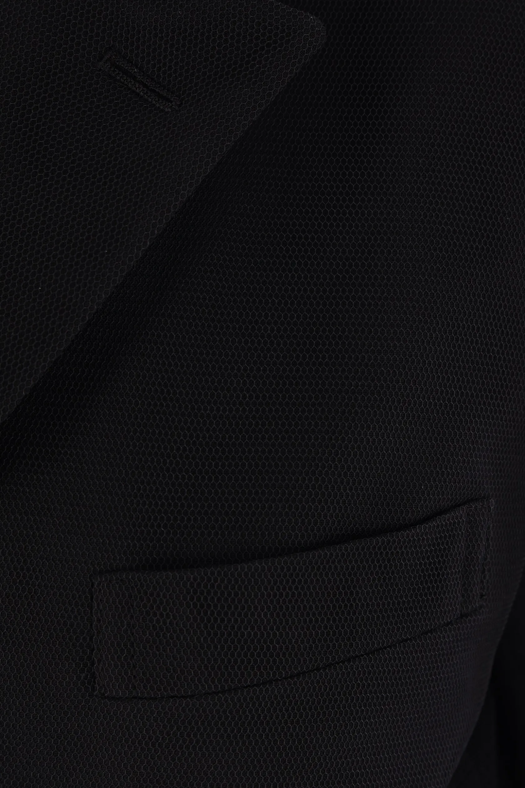 Capispalla>COMME DES GARÇONS giacca in lana e rete con fondo destrutturato Nero