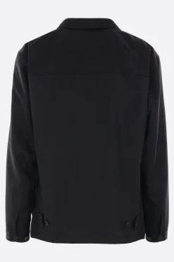 Capispalla>COMME DES GARÇONS HOMME giacca in lana gessata e cotone tecnico Nero