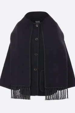 Capispalla>TOTEME giacca in misto lana con sciarpa Nero