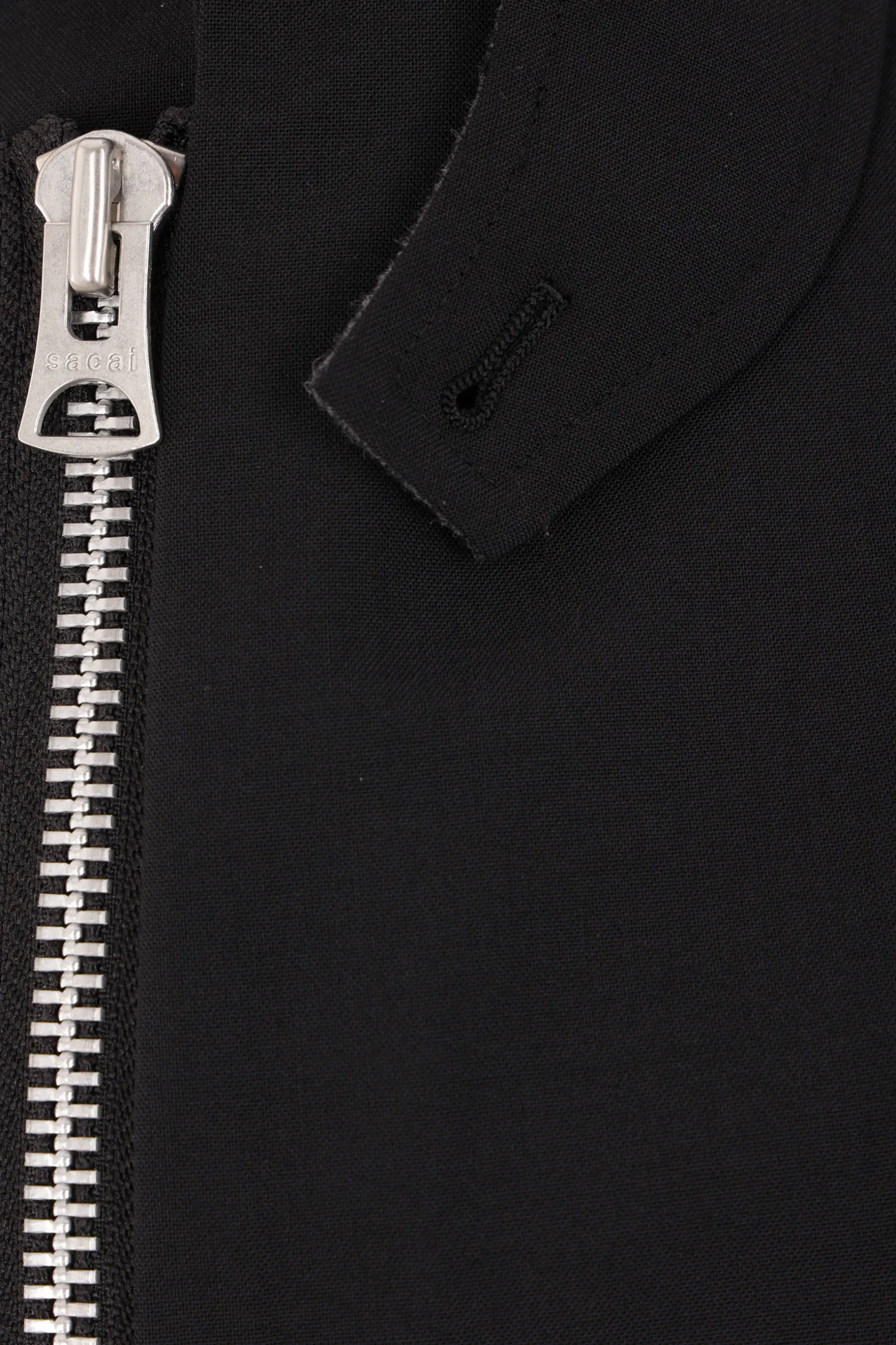 Capispalla>SACAI giacca in misto lana e nylon Nero