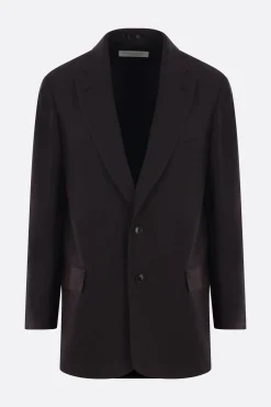 Capispalla>DRIES VAN NOTEN giacca monopetto Blunt in lino e lana Marrone