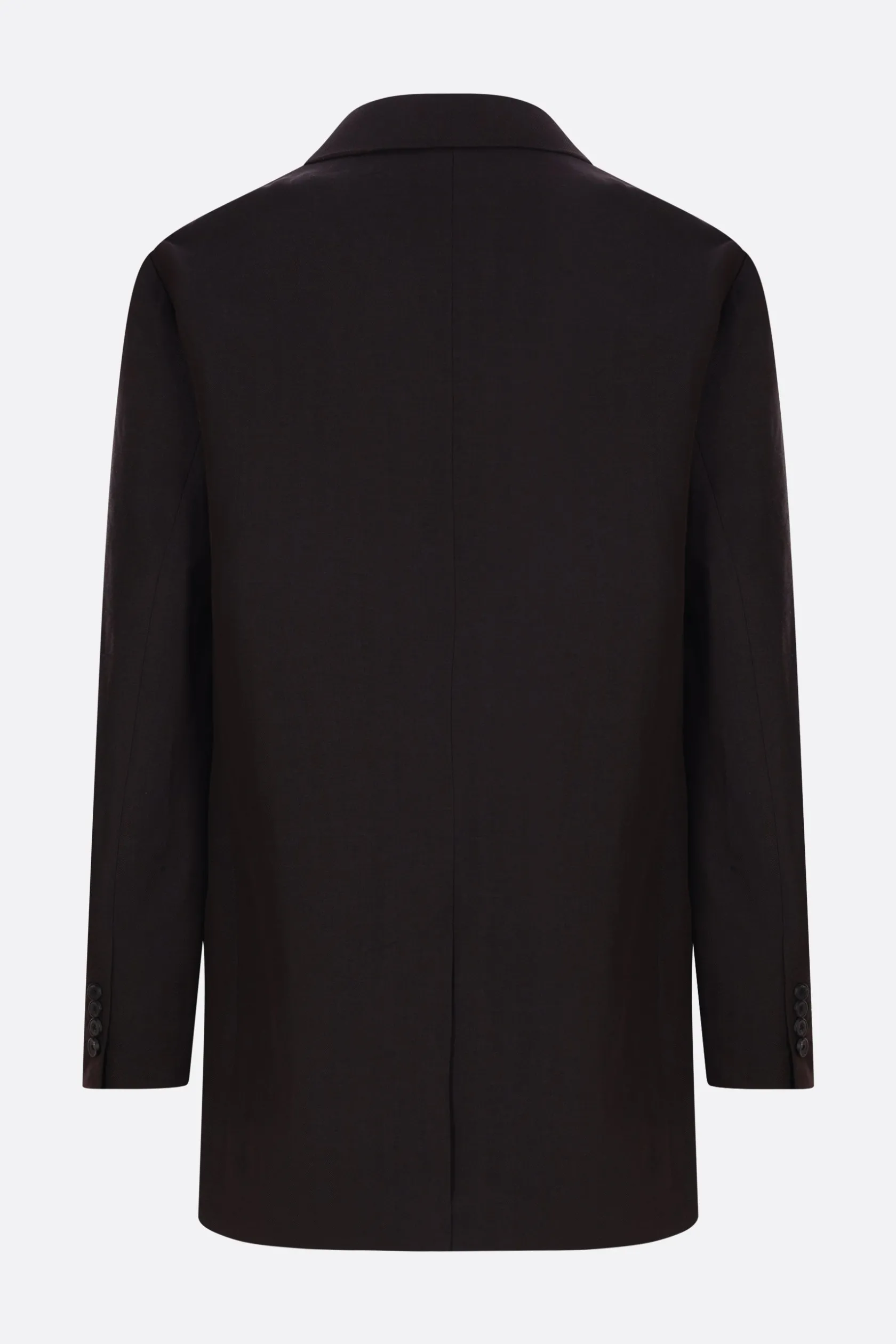 Capispalla>DRIES VAN NOTEN giacca monopetto Blunt in lino e lana Marrone