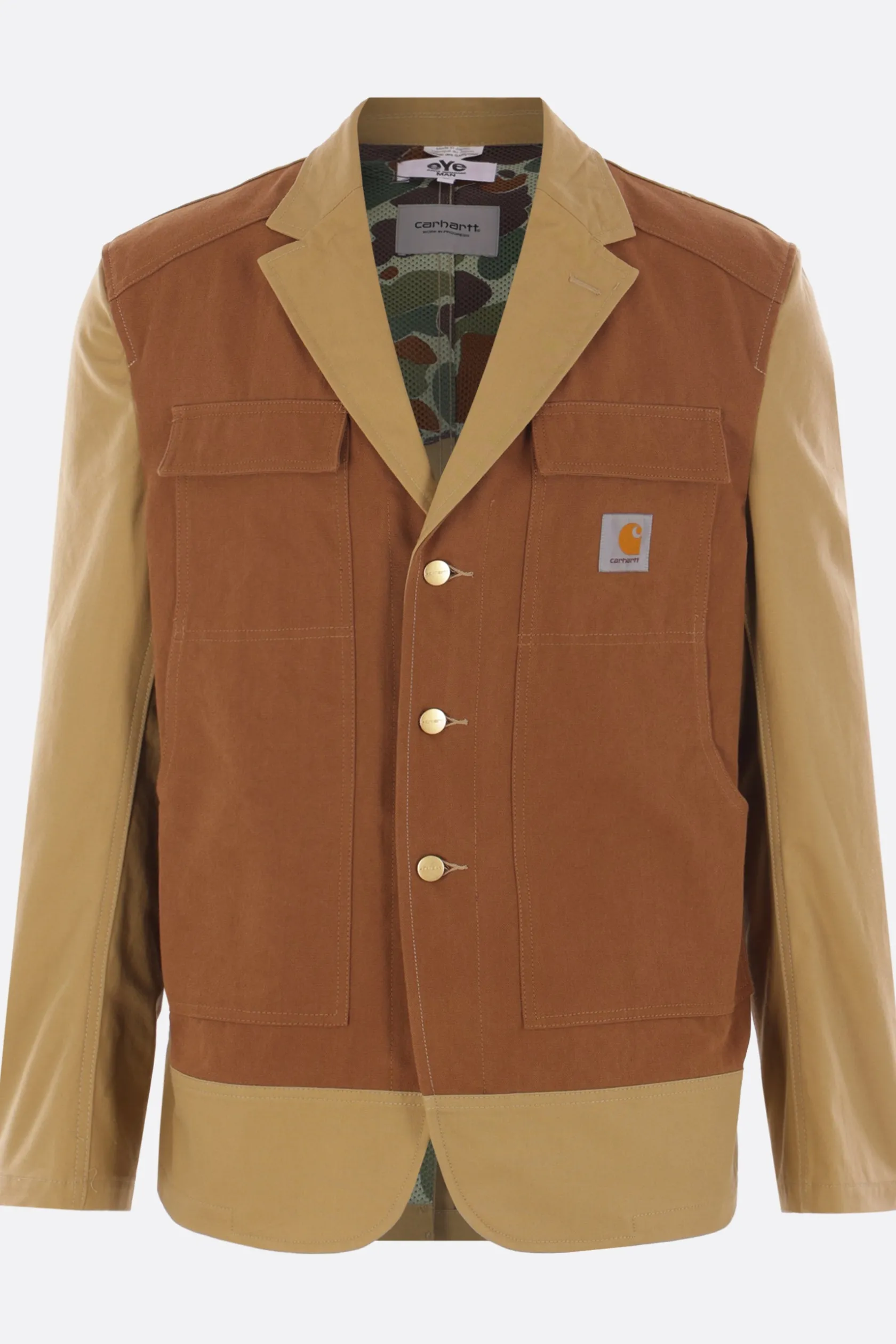 Capispalla>JUNYA WATANABE MAN giacca monopetto in canvas Marrone
