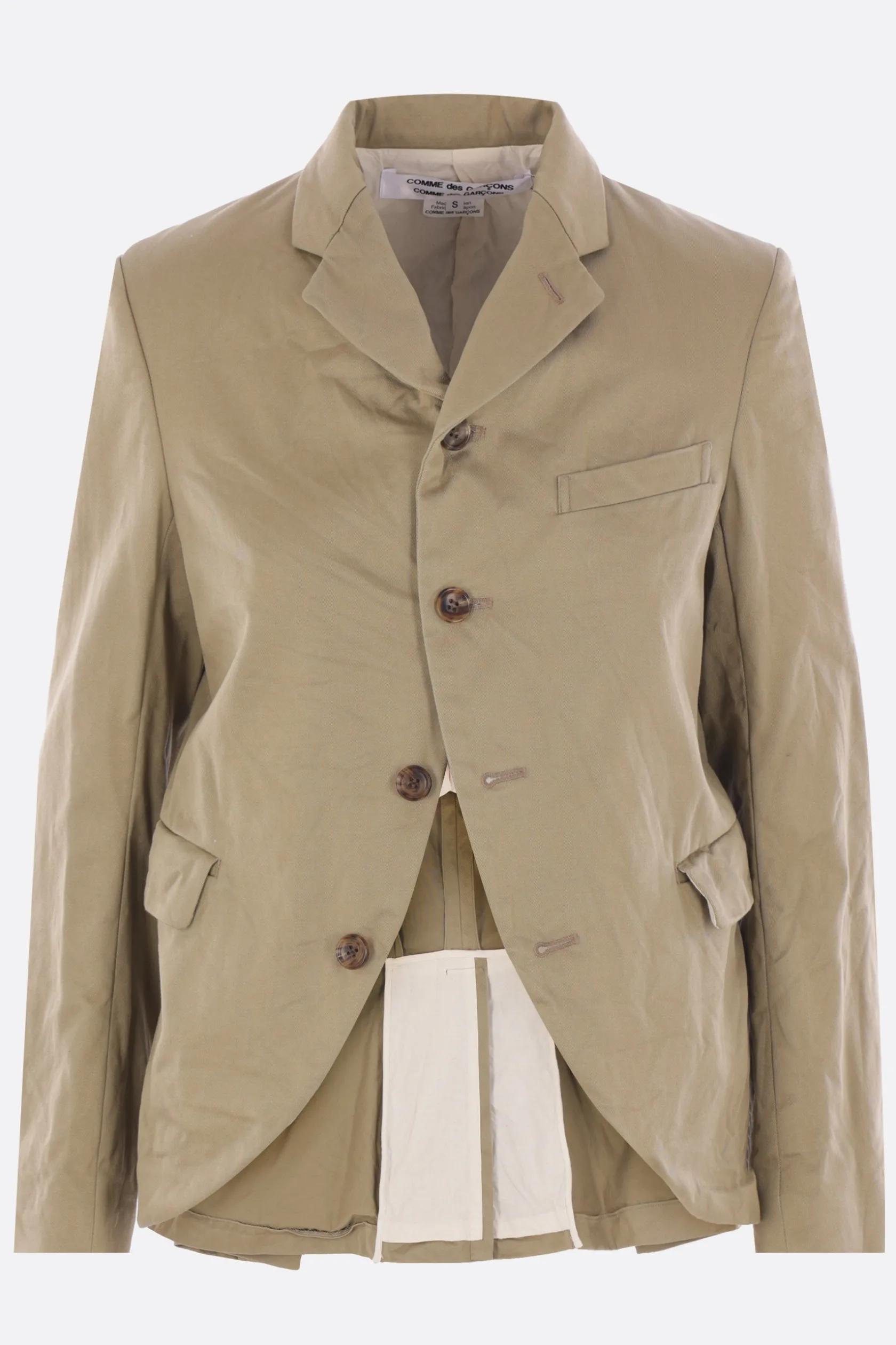 Capispalla>COMME DES GARÇONS COMME des GARÇONS giacca monopetto in gabardine crinkled Marrone