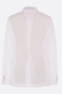 Capispalla>COMME DES GARÇONS giacca monopetto in mesh con dettagli floreali Bianco