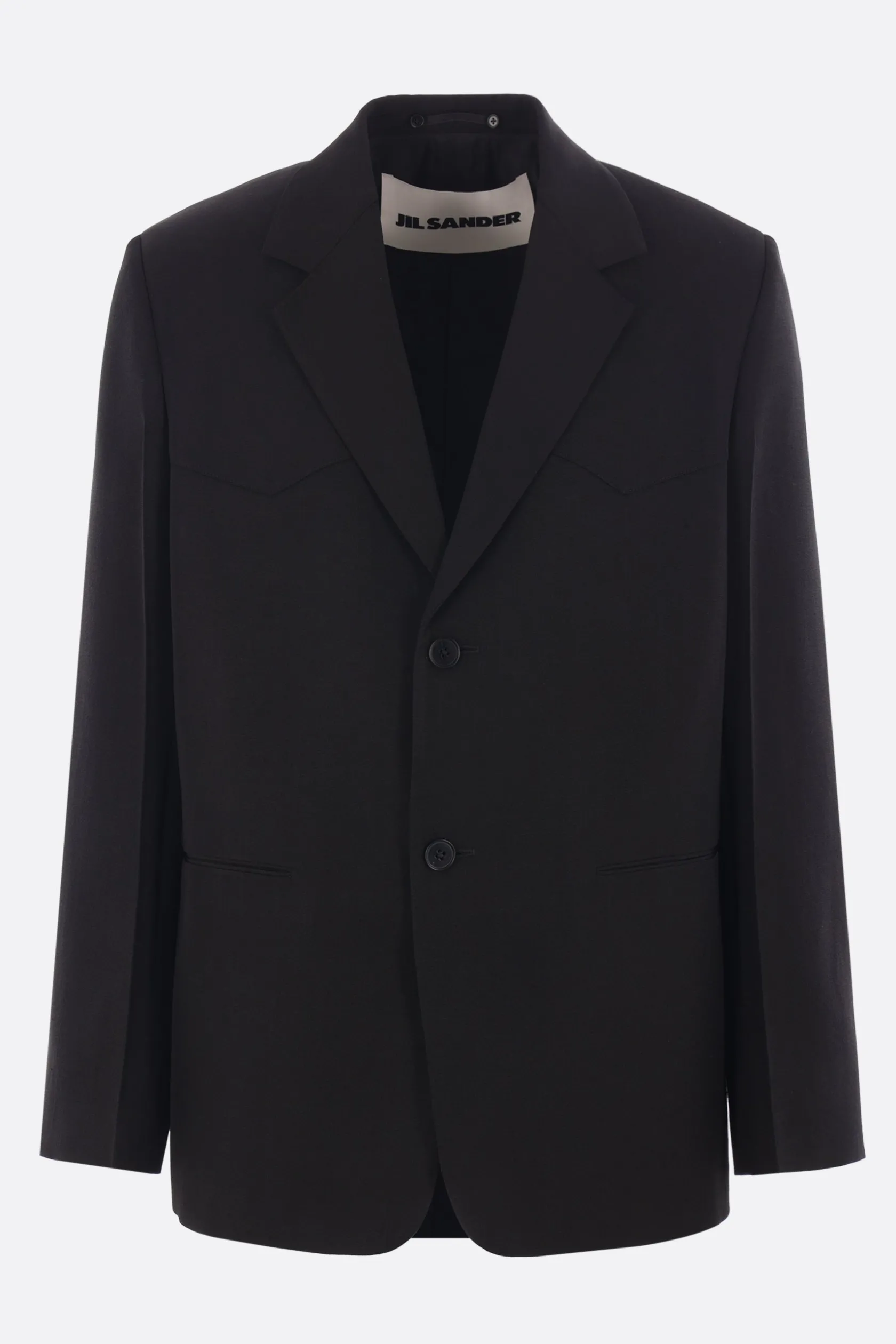 Capispalla>JIL SANDER giacca monopetto in misto seta Nero
