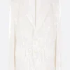 Capispalla>JUNYA WATANABE giacca monopetto in raso con paillettes Bianco