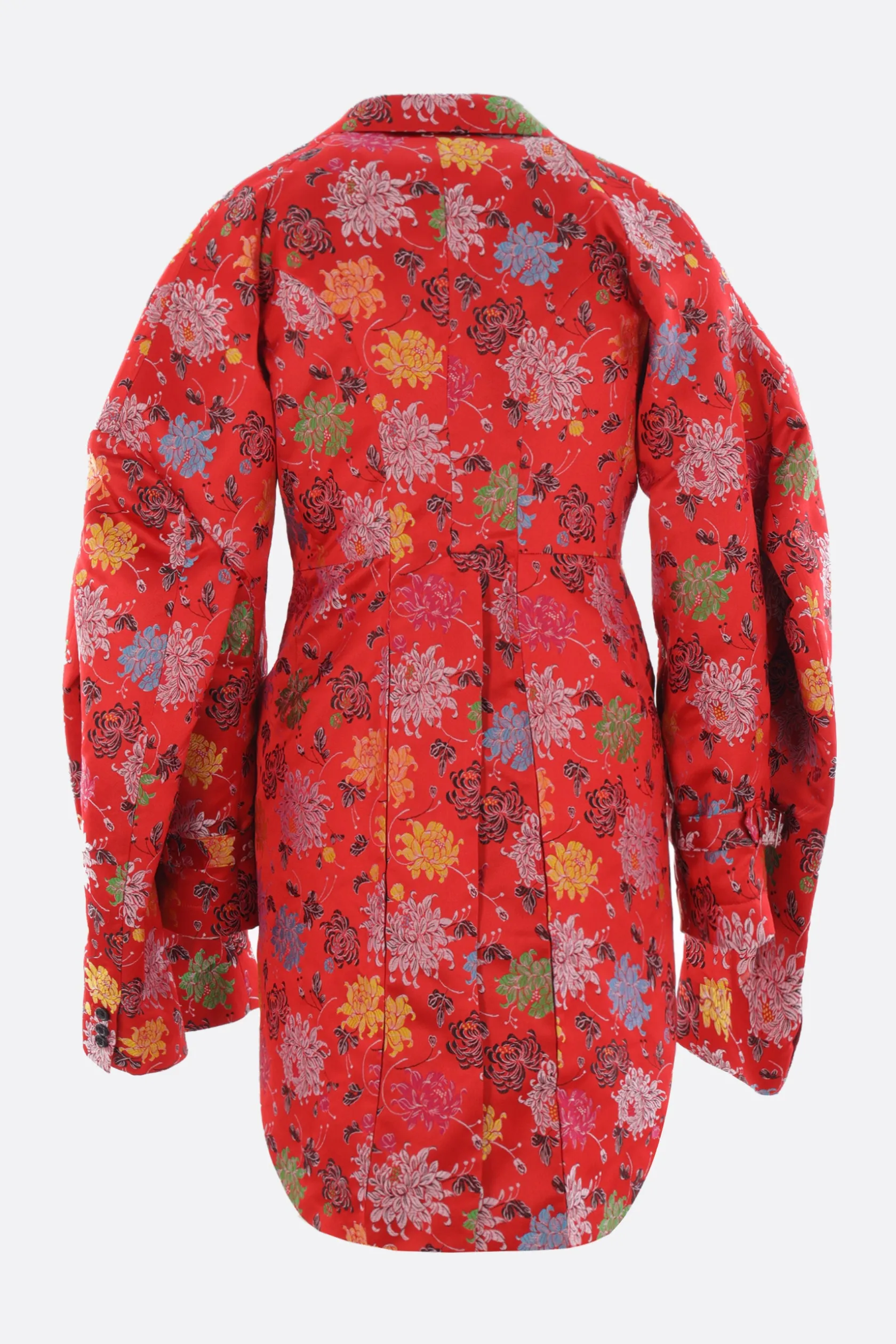 Capispalla>COMME DES GARÇONS giacca monopetto in raso jaquard Rosso