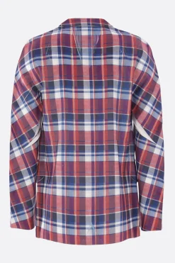 Capispalla>COMME DES GARÇONS SHIRT giacca monopetto in twill stampa check Rosso