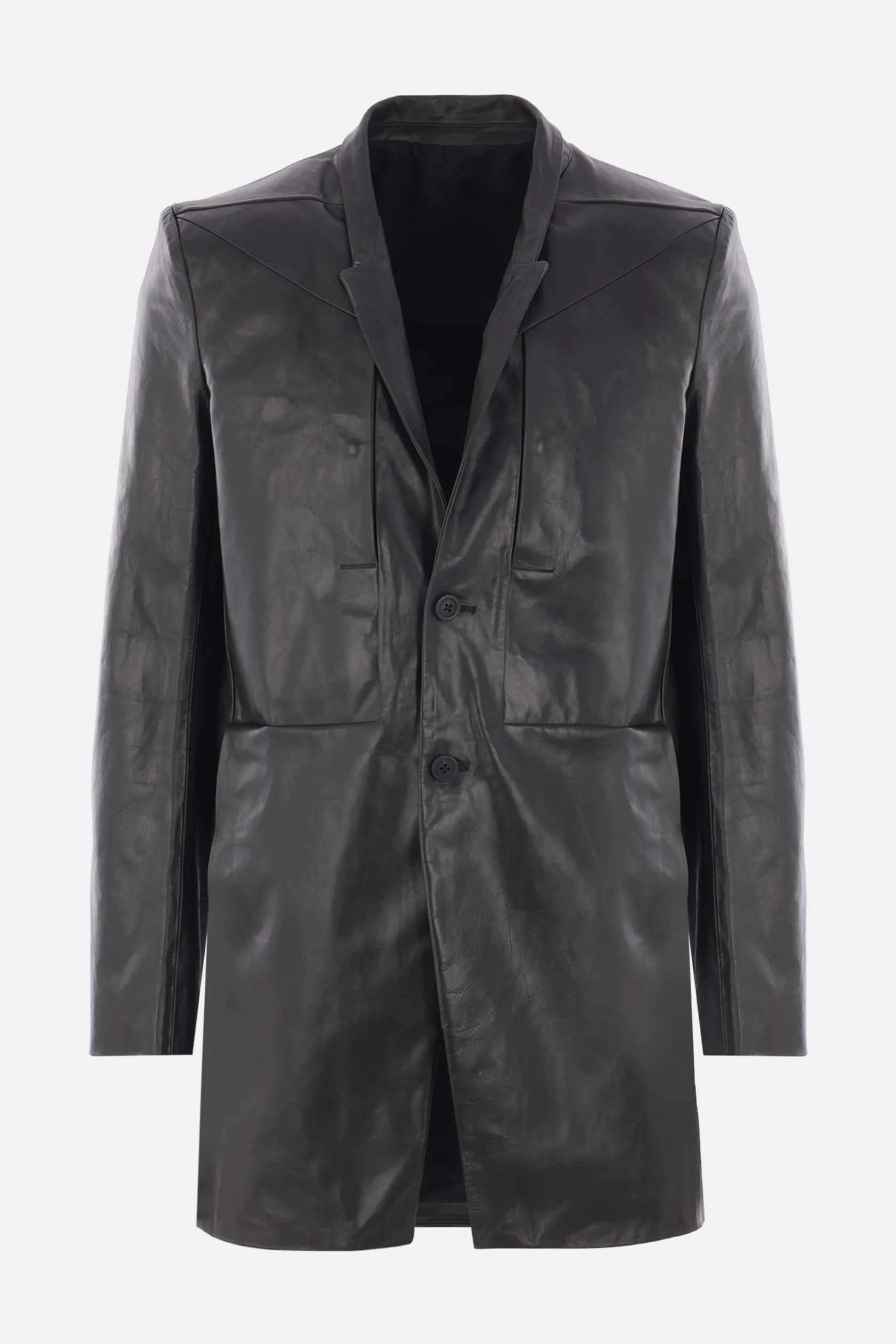 Capispalla>RICK OWENS giacca monopetto Lido in pelle Nero