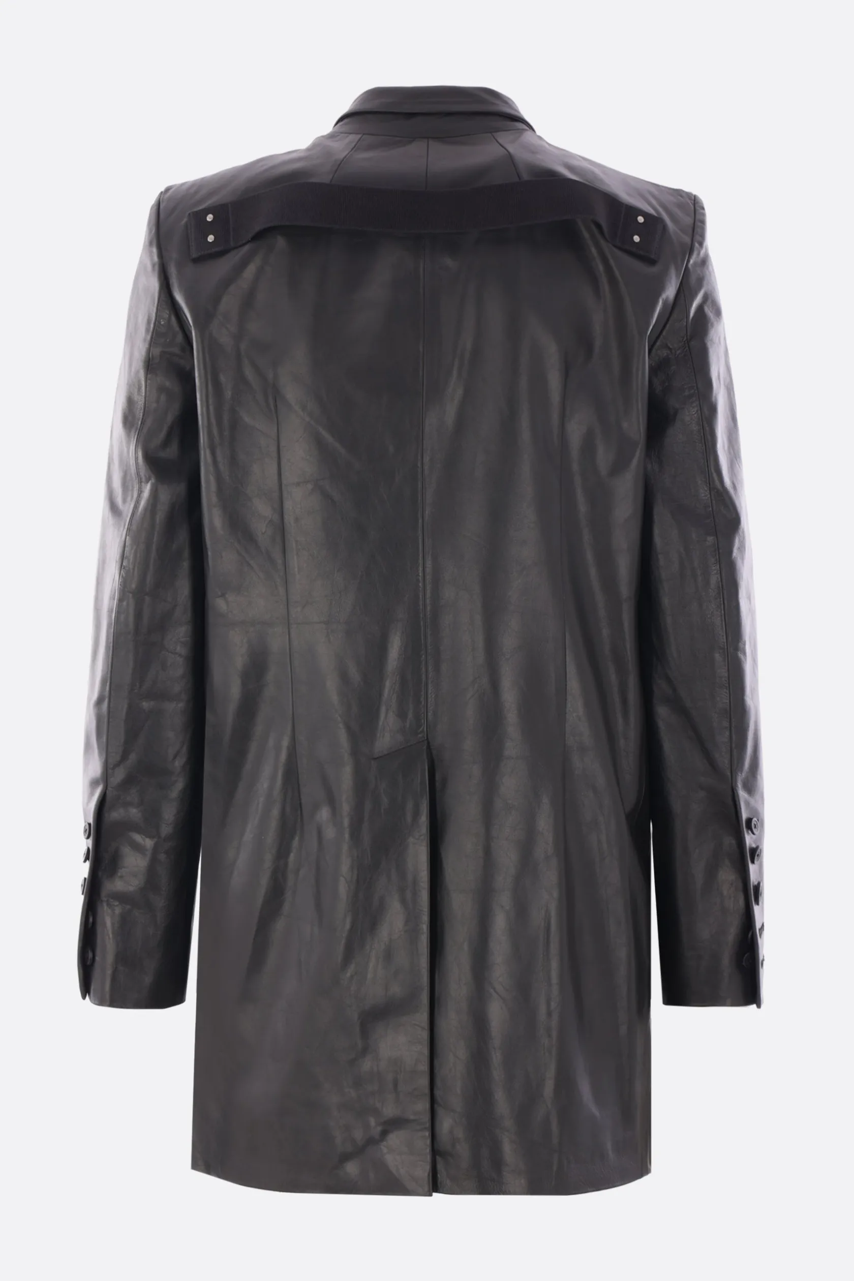 Capispalla>RICK OWENS giacca monopetto Lido in pelle Nero