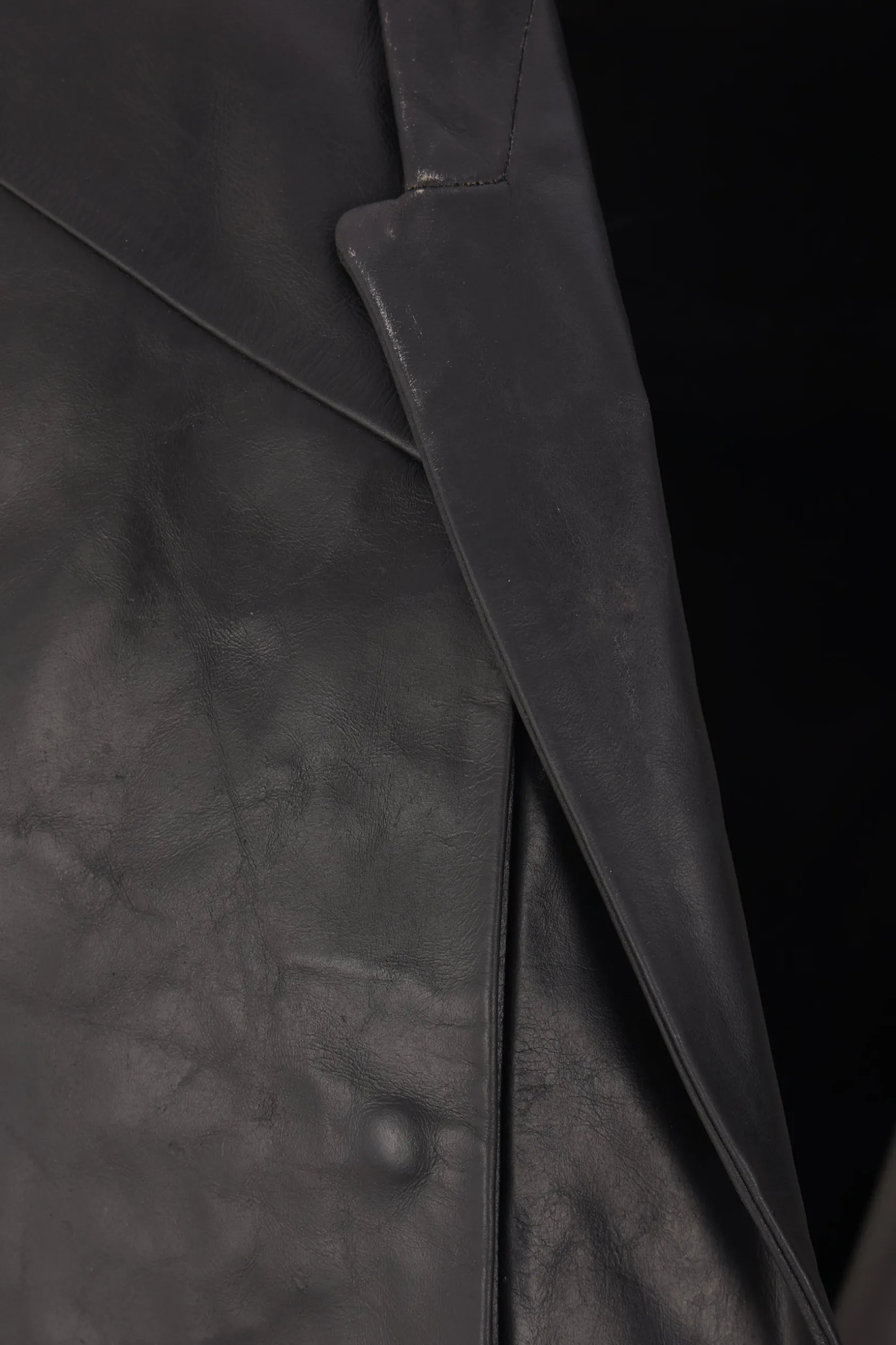Capispalla>RICK OWENS giacca monopetto Lido in pelle Nero