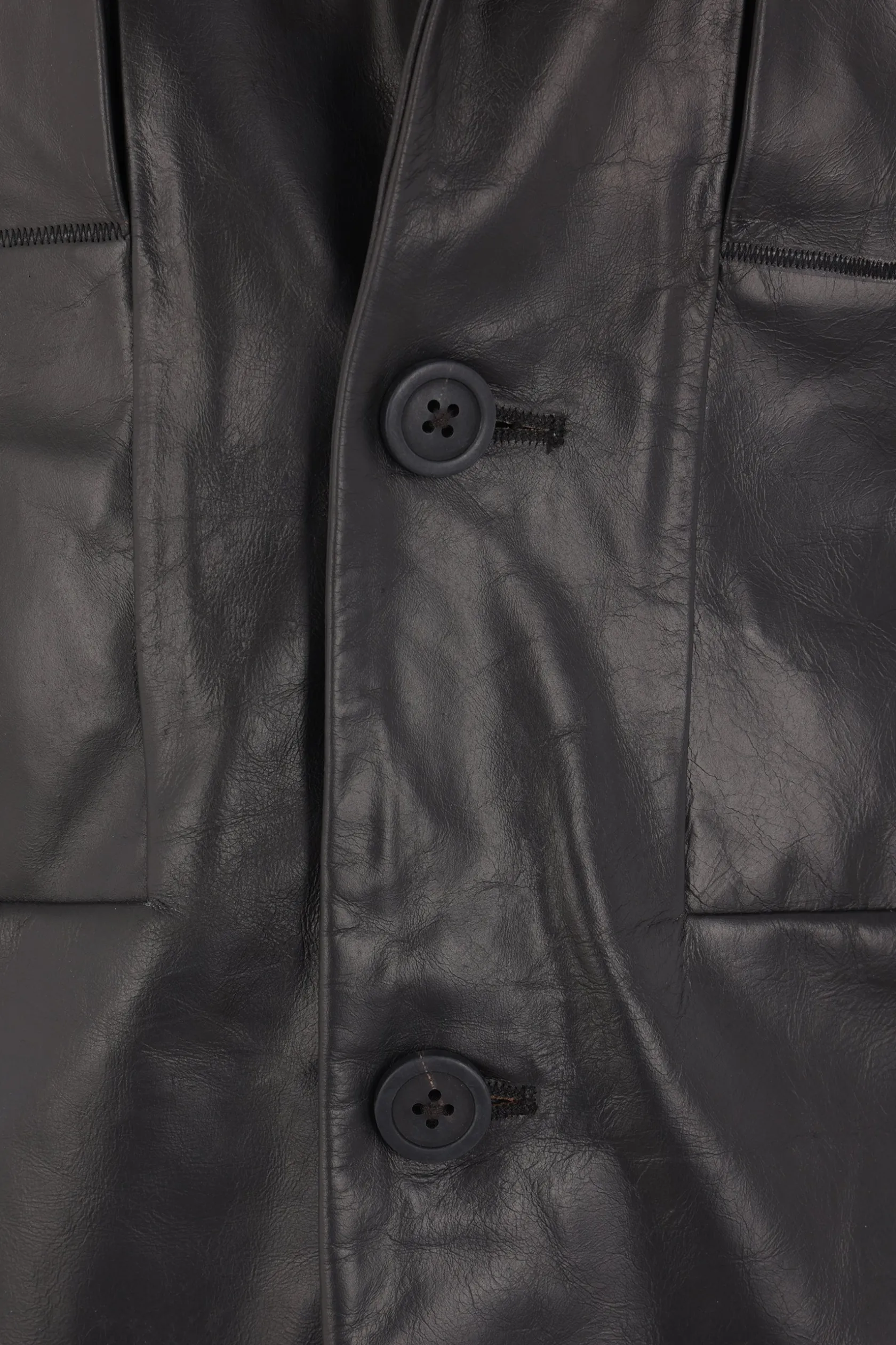Capispalla>RICK OWENS giacca monopetto Lido in pelle Nero