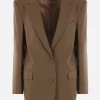 Capispalla>DRIES VAN NOTEN giacca oversize Basti in lana e mohair Marrone