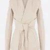 Capispalla>RICK OWENS giacca Strutter in pelle e maglia Bianco