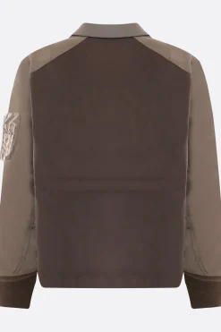 Capispalla>SACAI giacca Suiting Bonding Mix in misto lana e twill Neutro