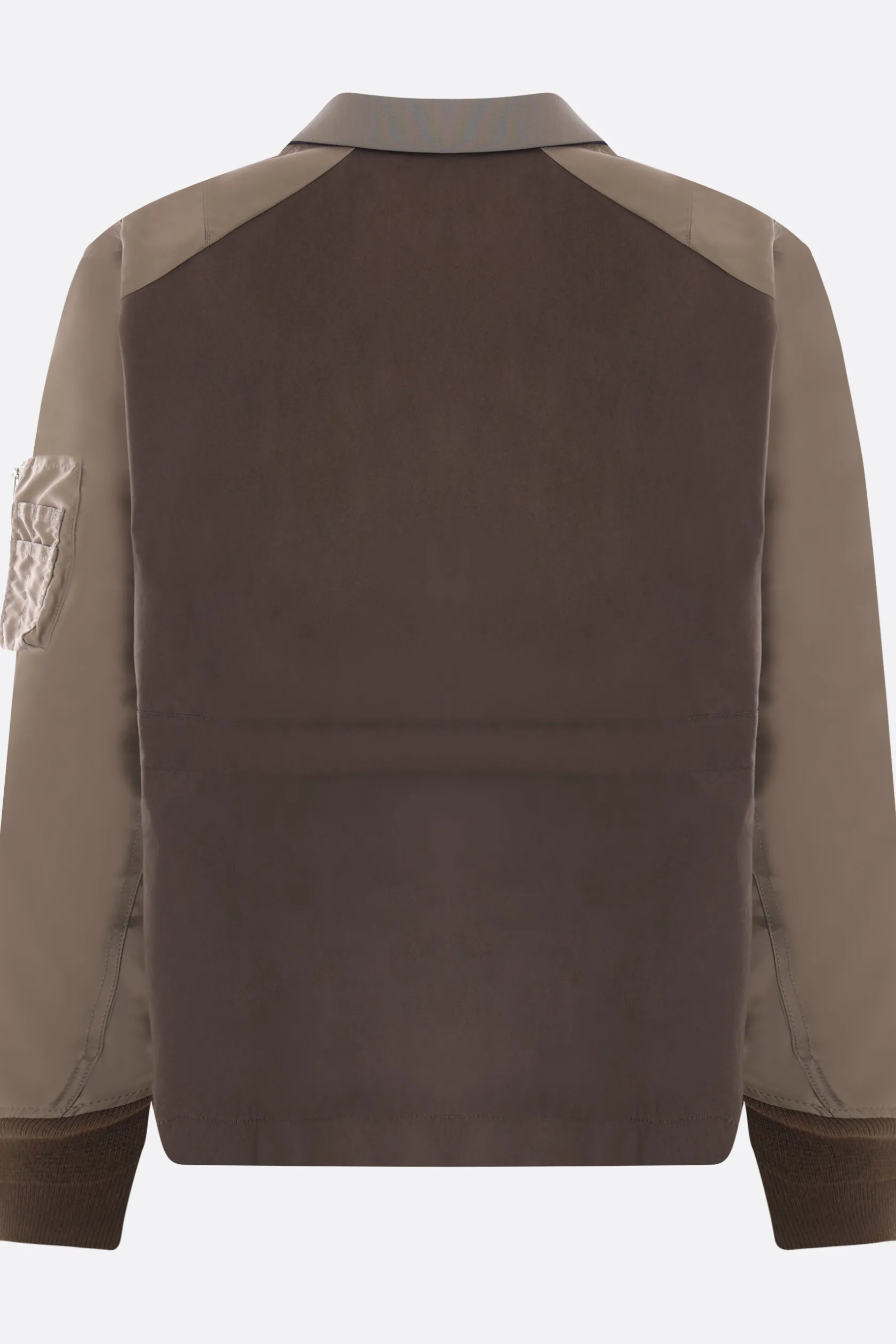 Capispalla>SACAI giacca Suiting Bonding Mix in misto lana e twill Neutro