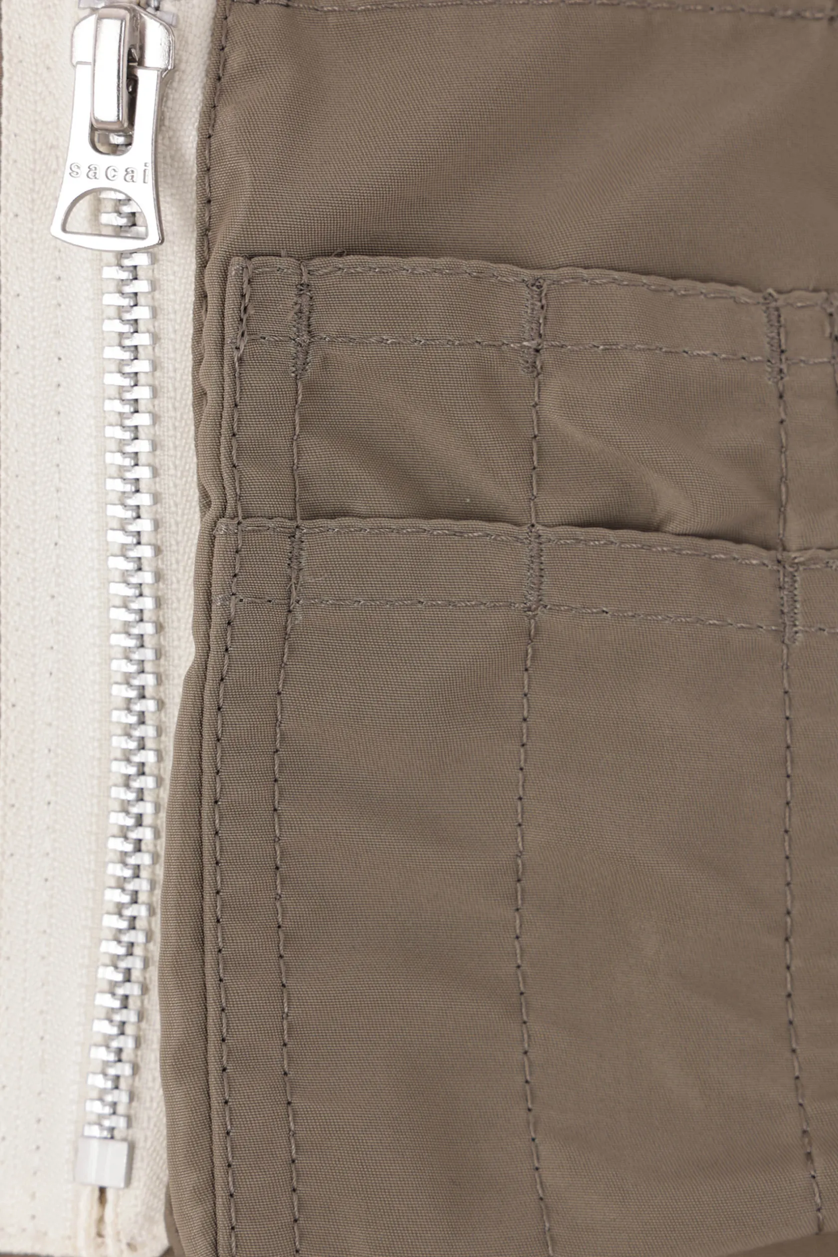 Capispalla>SACAI giacca Suiting Bonding Mix in misto lana e twill Neutro