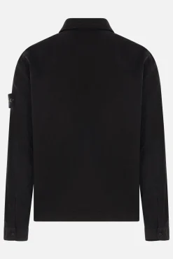 Capispalla>STONE ISLAND giacca-camicia in cotone Nero