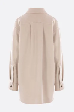 Capispalla>LOEWE giacca-camicia in lana e cashmere Neutro