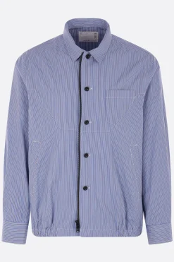 Capispalla>SACAI giacca-camicia in popeline a righe Blu