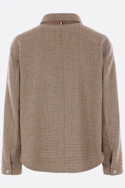 Capispalla>THOM BROWNE giacca-camicia in tweed Marrone