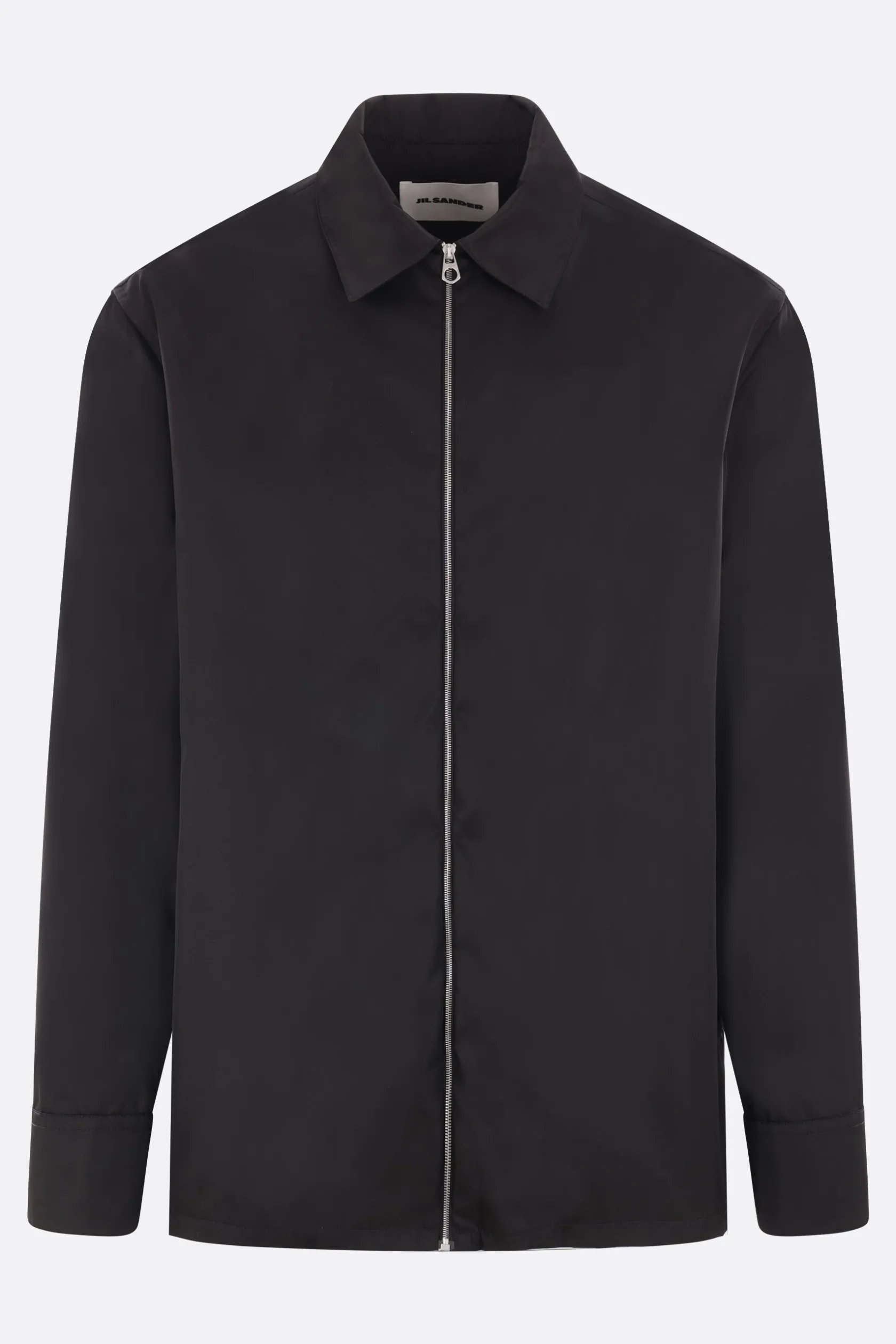 Capispalla>JIL SANDER giacca-camicia in twill di nylon Nero