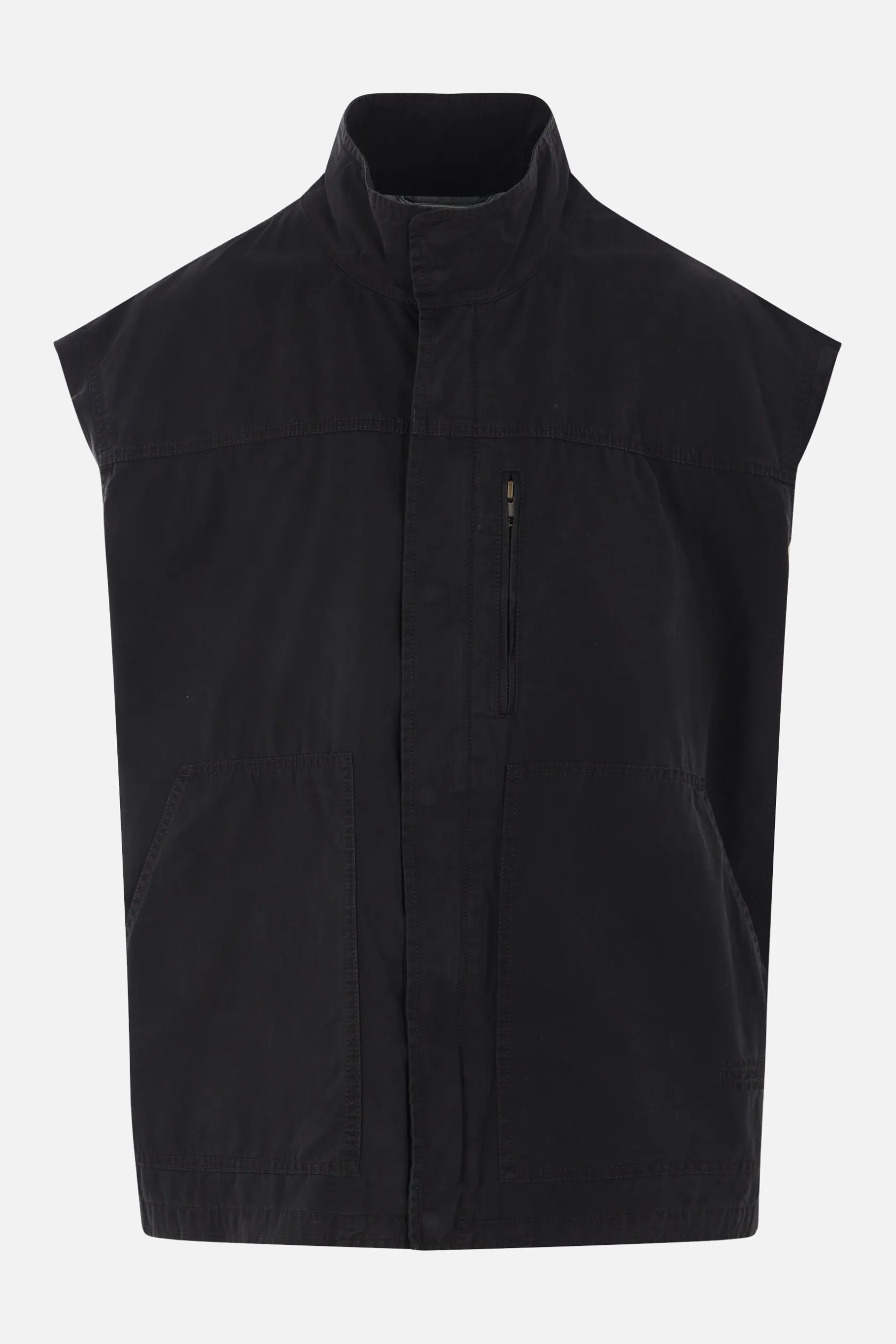 Capispalla>MM6 gilet in canvas e denim Blu