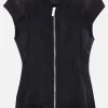 Capispalla>SACAI gilet in twill di nylon e gabardine Nero