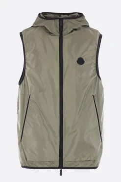 Capispalla>MONCLER gilet Moretan in nylon Verde