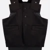 Capispalla>COMME DES GARÇONS gilet oversize in velluto e cady stretch Nero