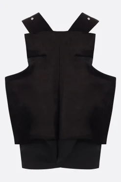 Capispalla>COMME DES GARÇONS gilet oversize in velluto e cady stretch Nero