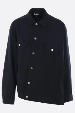Capispalla>BLACK COMME des GARÇONS giubbotto asimmetrico oversize in gabardine Nero