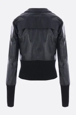 Capispalla>MM6 giubbotto bomber in pelle Nero