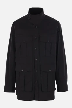 Capispalla>DRIES VAN NOTEN giubbotto Crowsen in canvas Nero