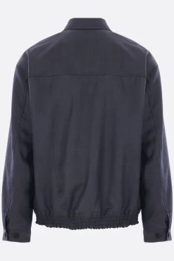 Capispalla>COMME DES GARÇONS HOMME giubbotto full-zip in lana e mohair Blu