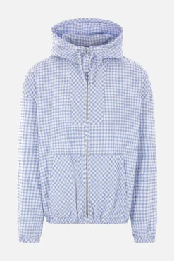 Capispalla>MARNI giubbotto full-zip in seersucker a quadretti Blu
