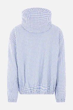Capispalla>MARNI giubbotto full-zip in seersucker a quadretti Blu